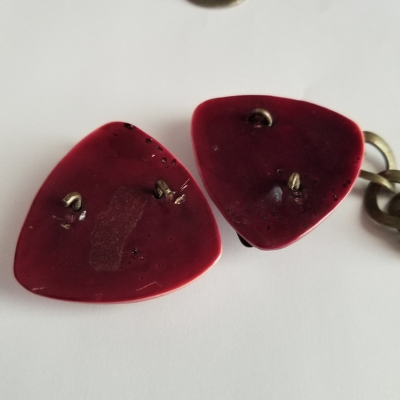 Relisted - Vintage Art Deco cloak clasp rust orange autumn fall early plastic - Picture 10 of 16